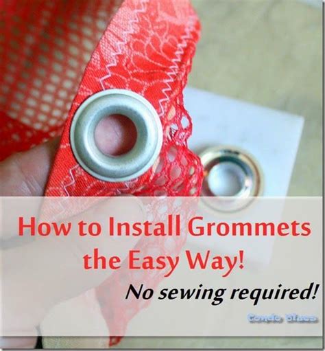 inserting grommets into fabric